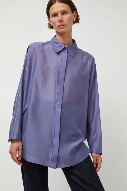 Atelier Edition Sheer Hidden Shirt in Purple made by No. 6