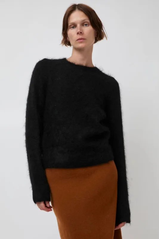 Atelier Edition Mohair Round Neck Knit in Black sold by No. 6