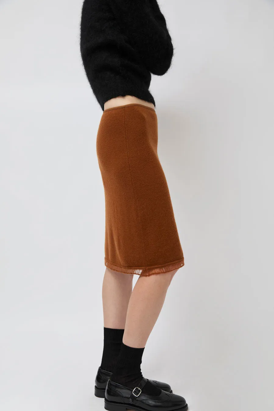 Atelier Edition Cashmere Frill Skirt in Brown sold by No. 6 product image thumbnail 3