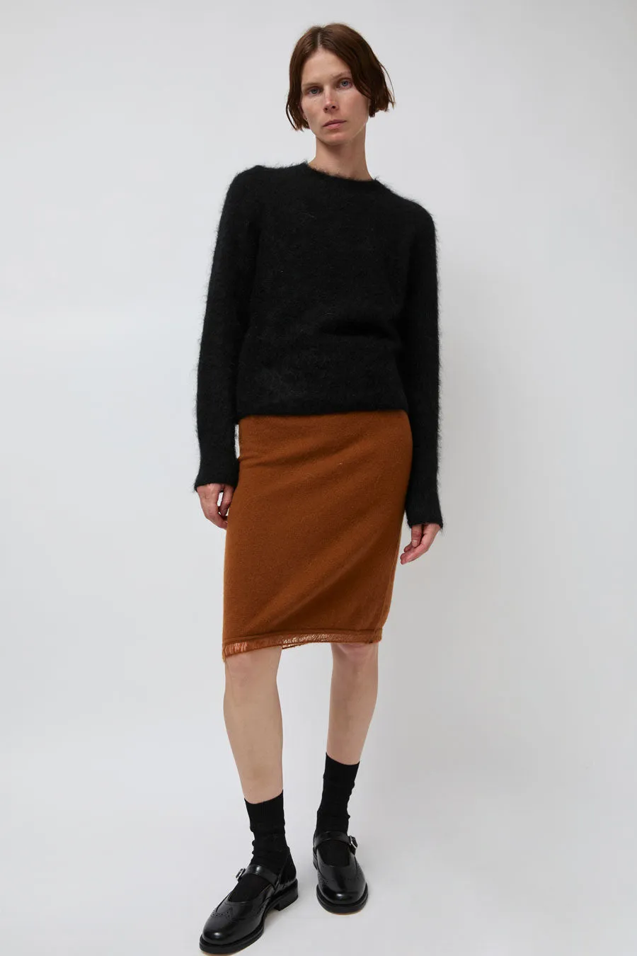 Atelier Edition Cashmere Frill Skirt in Brown sold by No. 6