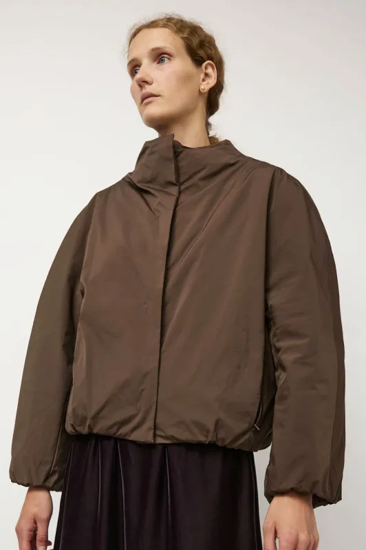 Amomento Taffeta Padded Raglan Short Jumper in Brown sold by No. 6