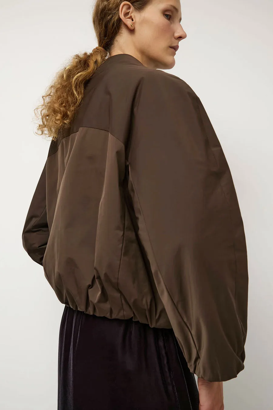 Amomento Taffeta Padded Raglan Short Jumper in Brown sold by No. 6 product image thumbnail 4