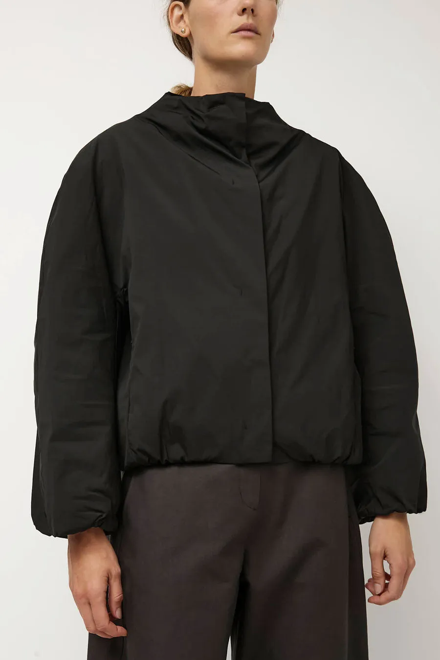 Amomento Taffeta Padded Raglan Short Jumper in Black sold by No. 6 product image thumbnail 3