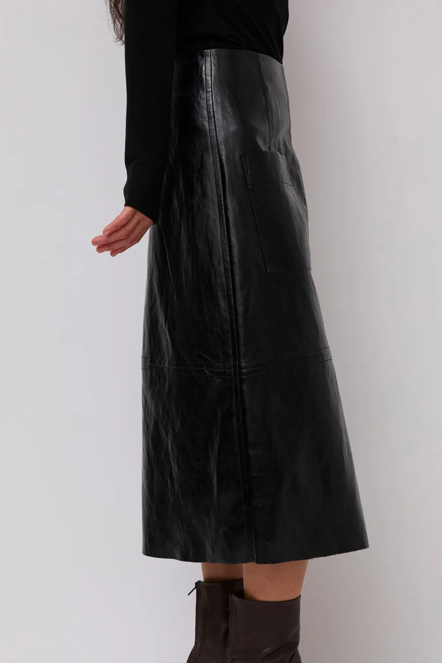 Mijeong Park Faux Leather Skirt in Black sold by No. 6 product image thumbnail 4