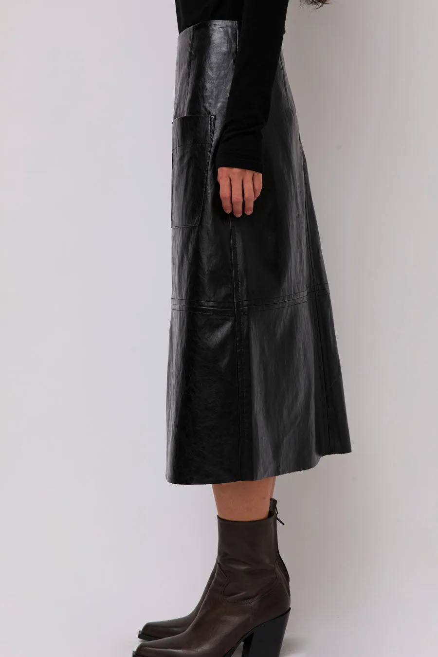 Mijeong Park Faux Leather Skirt in Black sold by No. 6 product image thumbnail 2