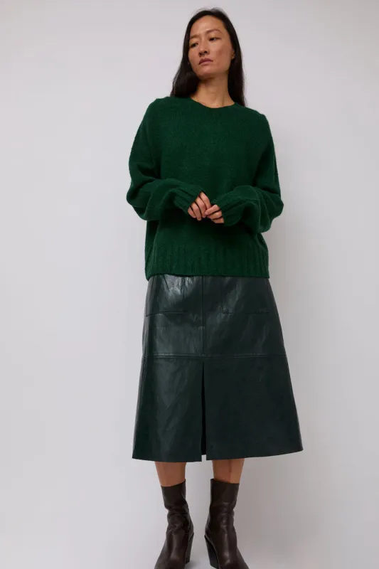 Mijeong Park Faux Leather Skirt in Green sold by No. 6
