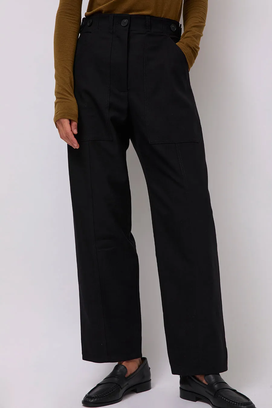 Mijeong Park Wool Blend Workwear Pants in Navy sold by No. 6 product image thumbnail 3