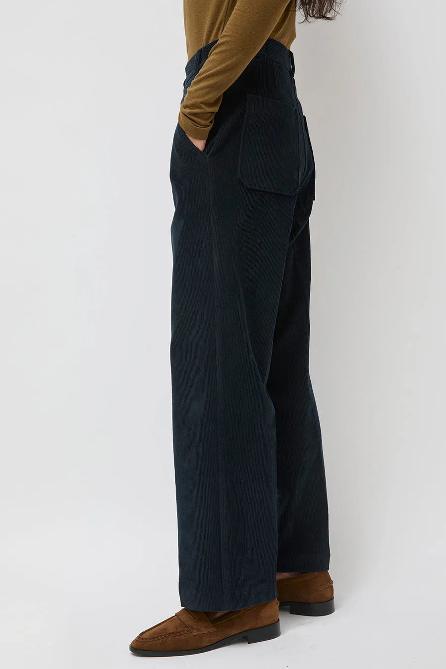 Mijeong Park Stretch Corduroy Pants in Navy sold by No. 6 product image thumbnail 2