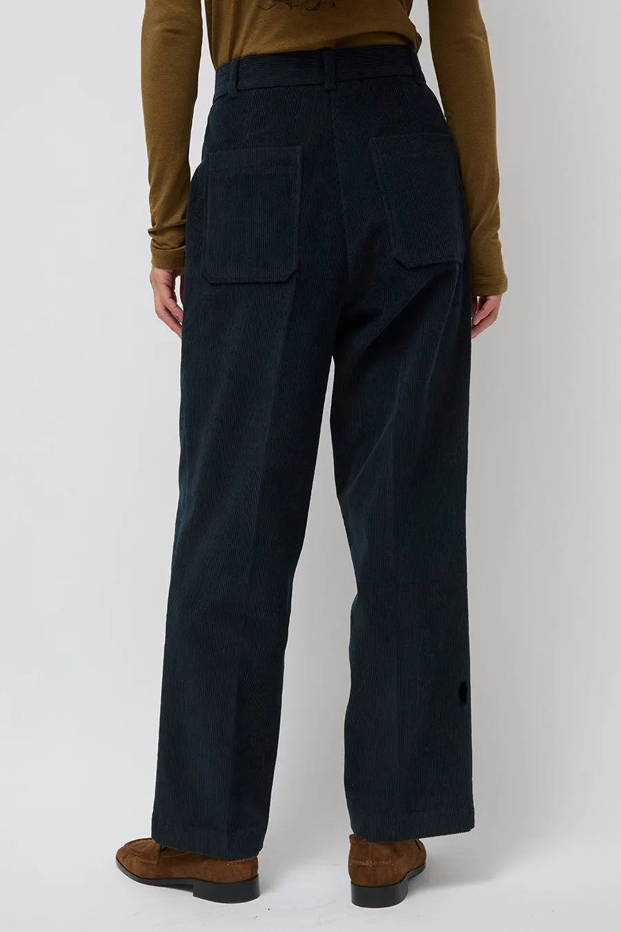 Mijeong Park Stretch Corduroy Pants in Navy sold by No. 6 product image thumbnail 4