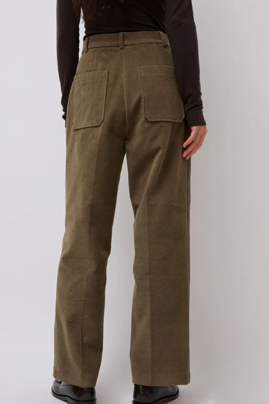 Mijeong Park Stretch Corduroy Pants in Light Olive sold by No. 6 product image thumbnail 4