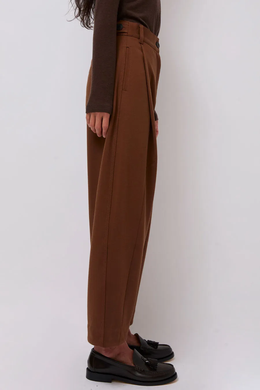 Mijeong Park Pleated Barrel Leg Pants in Brown sold by No. 6 product image thumbnail 5