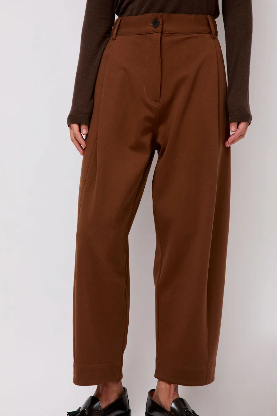 Mijeong Park Pleated Barrel Leg Pants in Brown sold by No. 6 product image thumbnail 3
