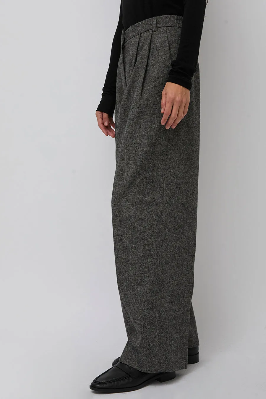 Mijeong Park Wool Blend Wide Leg Pants in Gray sold by No. 6 product image thumbnail 2