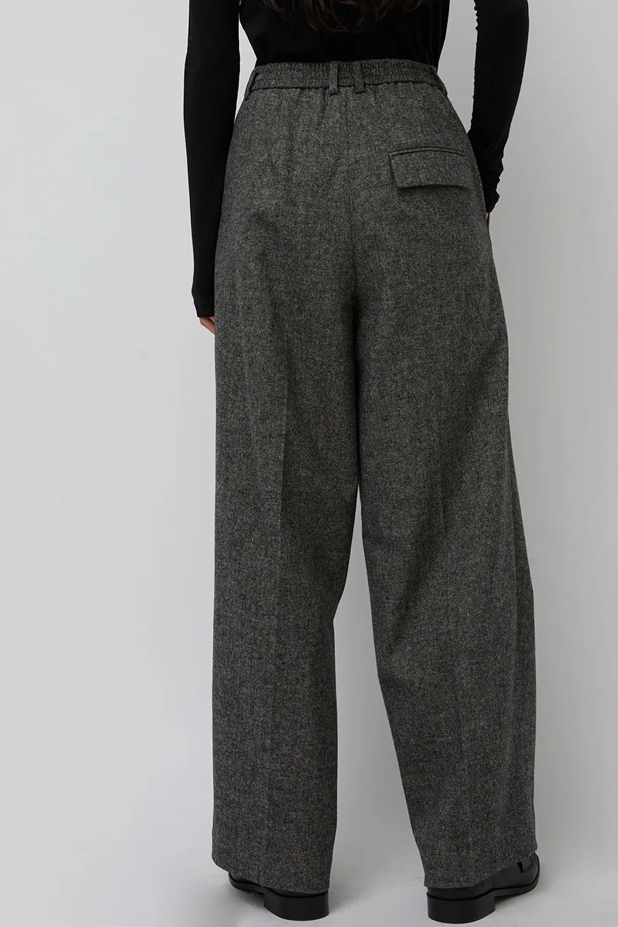 Mijeong Park Wool Blend Wide Leg Pants in Gray sold by No. 6 product image thumbnail 4