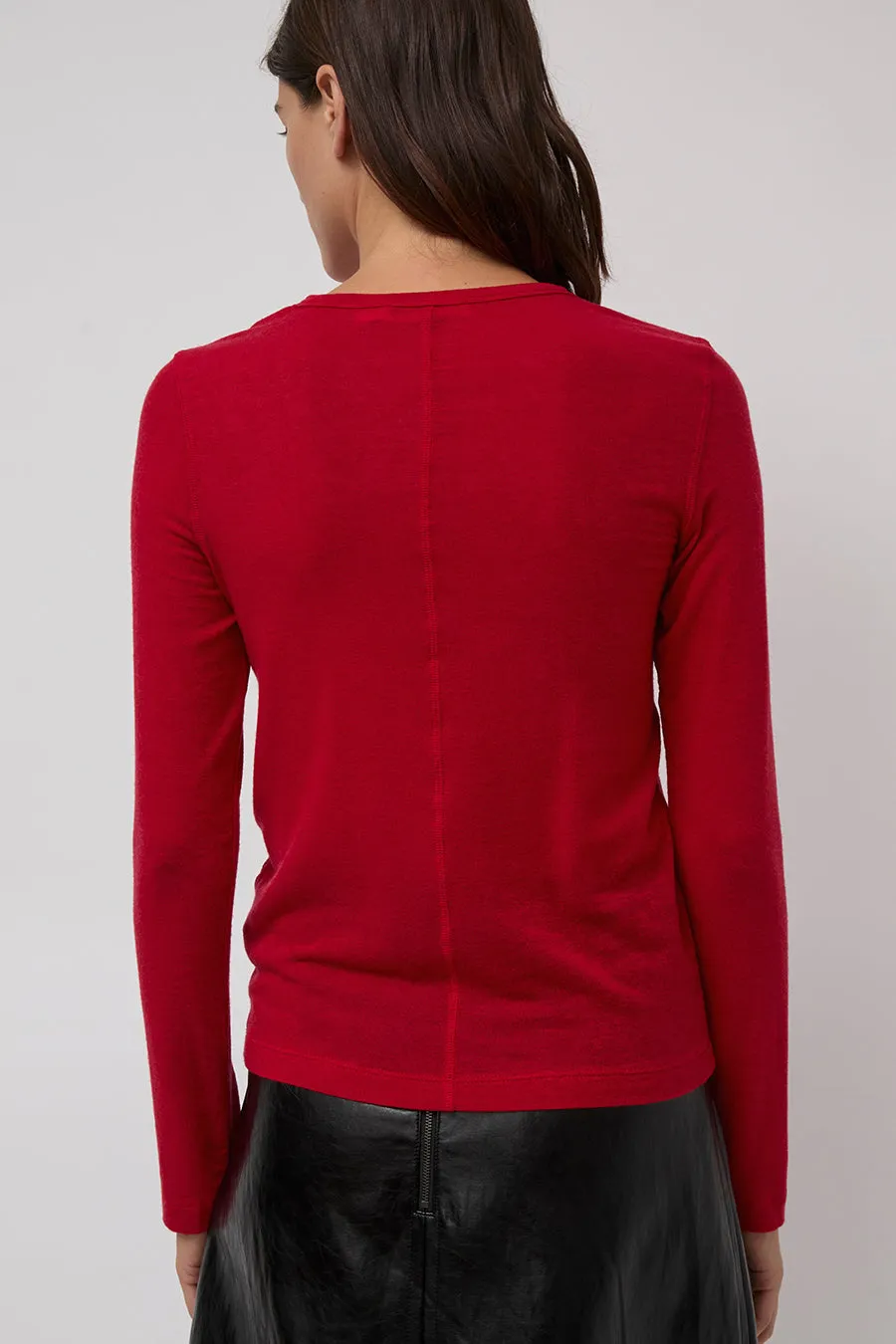 Mijeong Park Wool Tencel Crew Neck Top in Red sold by No. 6 product image thumbnail 4