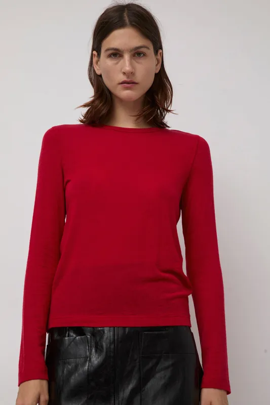 Mijeong Park Wool Tencel Crew Neck Top in Red sold by No. 6