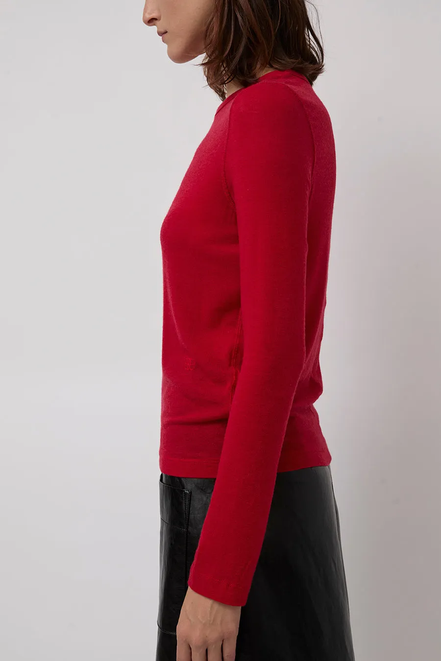 Mijeong Park Wool Tencel Crew Neck Top in Red sold by No. 6 product image thumbnail 5