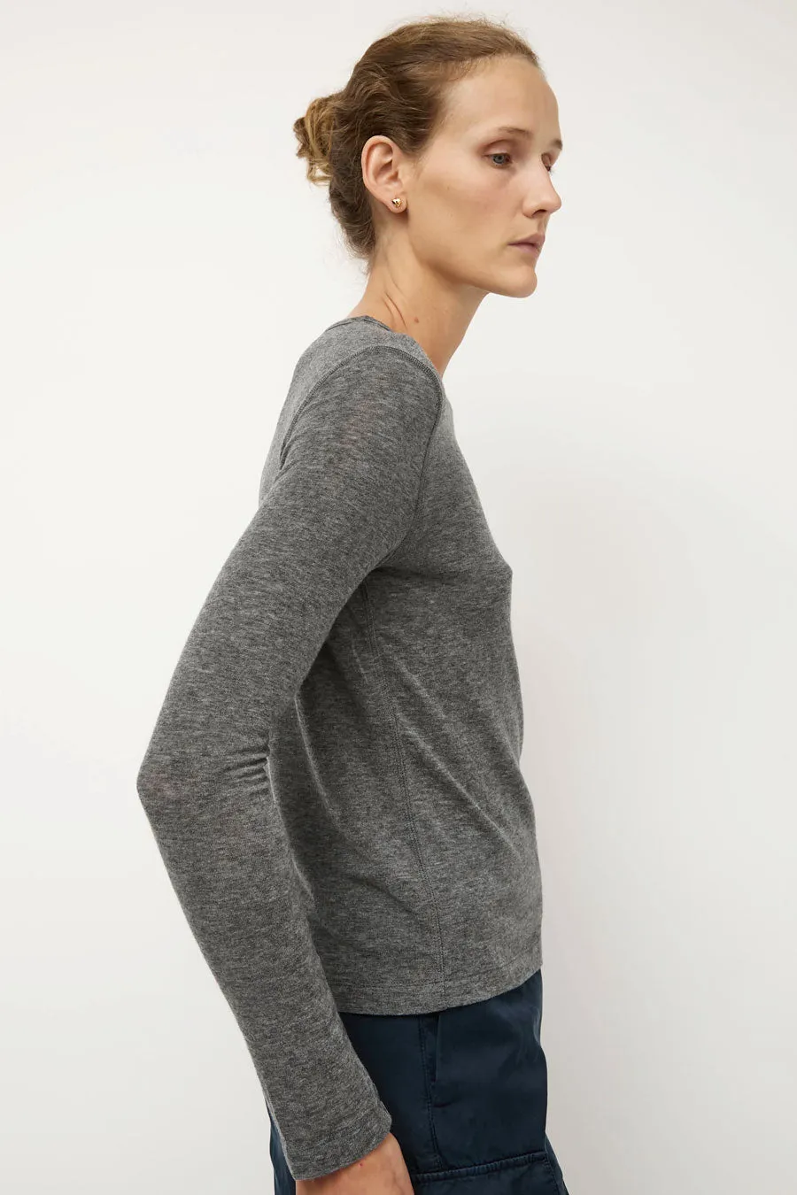 Mijeong Park Wool Tencel Crew Neck Top in Heather Gray sold by No. 6 product image thumbnail 2