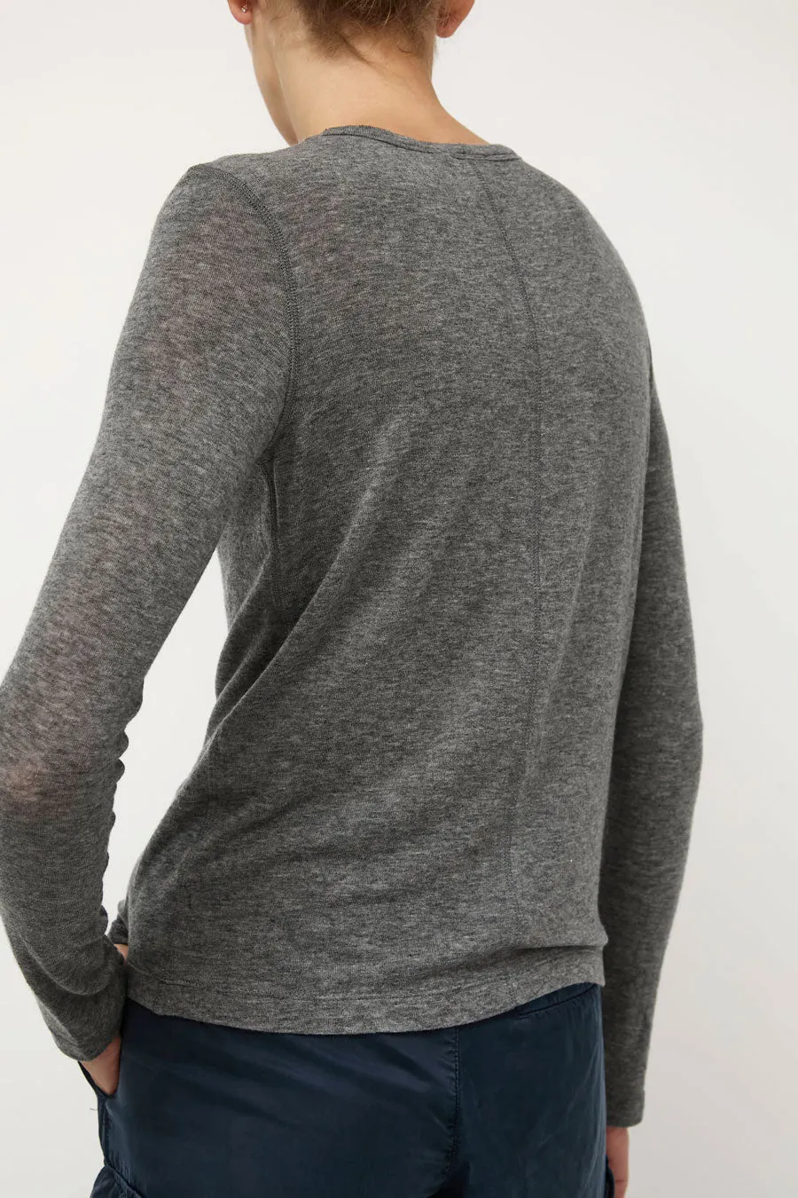 Mijeong Park Wool Tencel Crew Neck Top in Heather Gray sold by No. 6 product image thumbnail 5