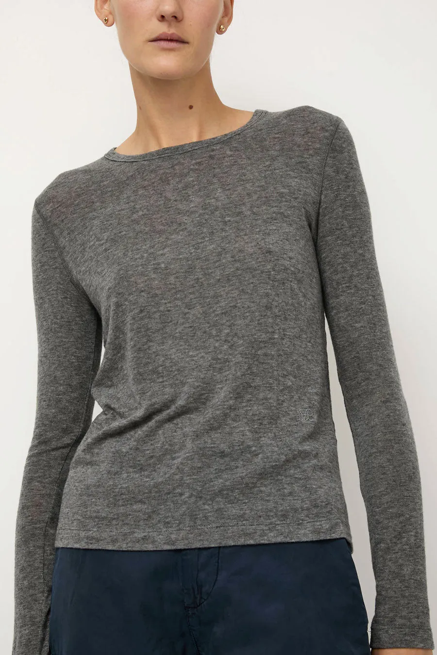 Mijeong Park Wool Tencel Crew Neck Top in Heather Gray sold by No. 6 product image thumbnail 3