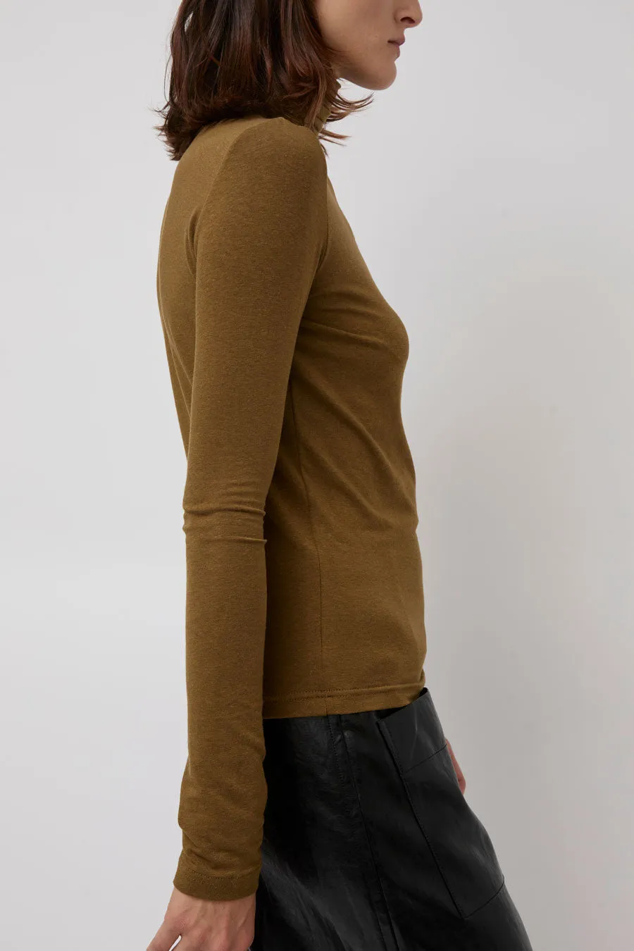 Mijeong Park Roll Neck Jersey Top in Light Brown sold by No. 6 product image thumbnail 2