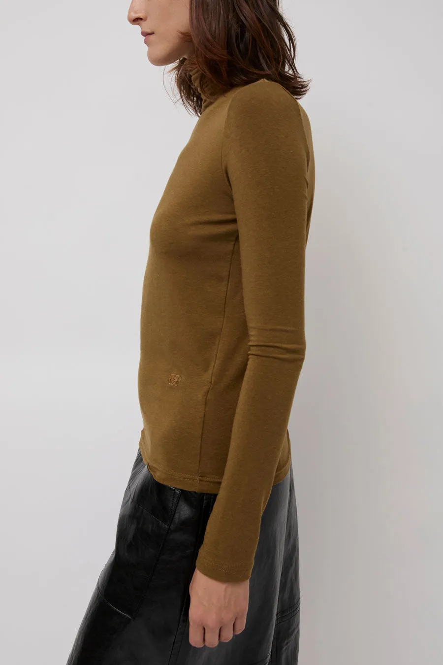 Mijeong Park Roll Neck Jersey Top in Light Brown sold by No. 6 product image thumbnail 5