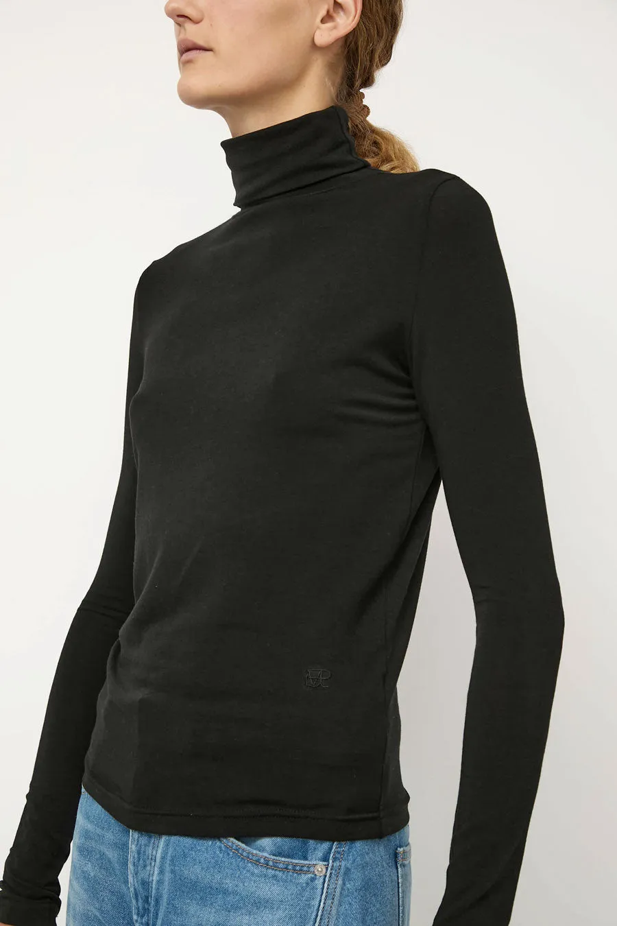Mijeong Park Roll Neck Jersey Top in Black sold by No. 6 product image thumbnail 2