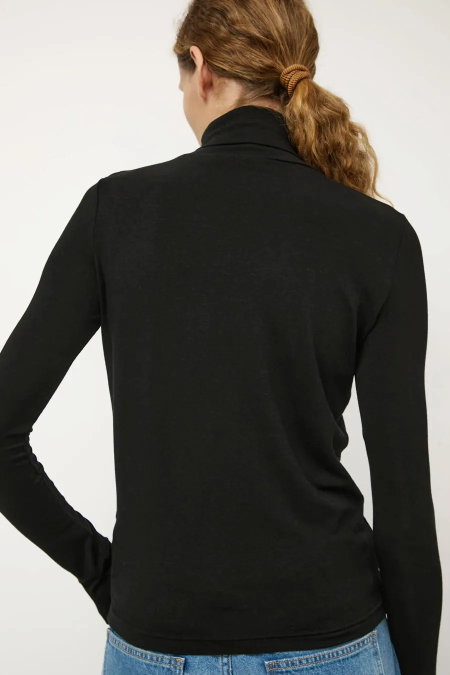 Mijeong Park Roll Neck Jersey Top in Black sold by No. 6 product image thumbnail 5