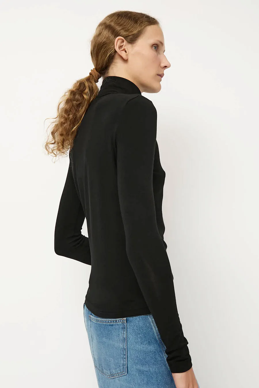 Mijeong Park Roll Neck Jersey Top in Black sold by No. 6 product image thumbnail 4