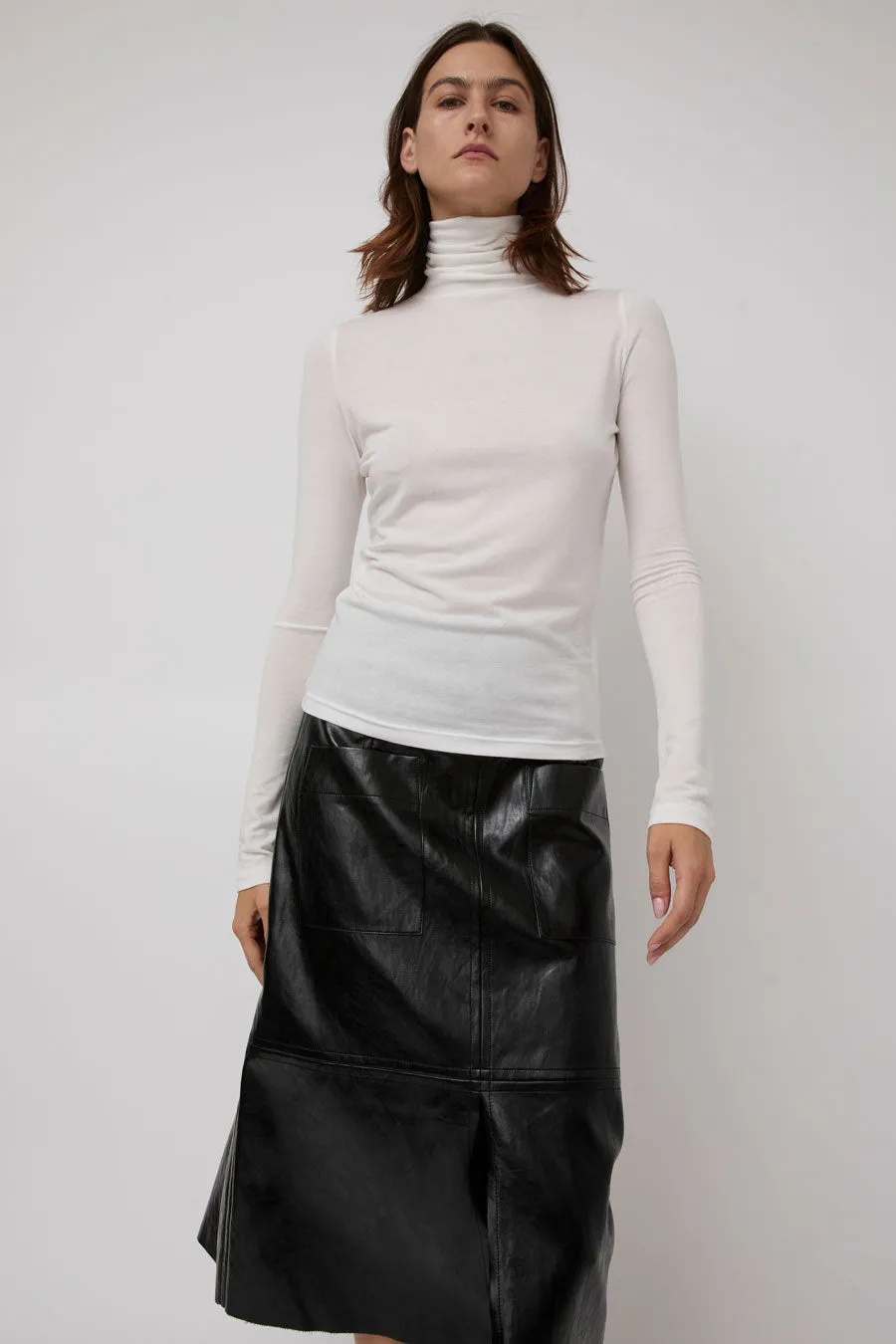 Mijeong Park Roll Neck Jersey Top in White sold by No. 6 product image thumbnail 5