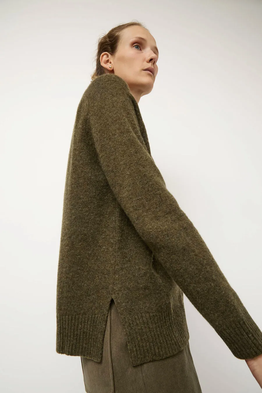 Mijeong Park Cashmere Blend Crewneck Knit in Olive sold by No. 6 product image thumbnail 2