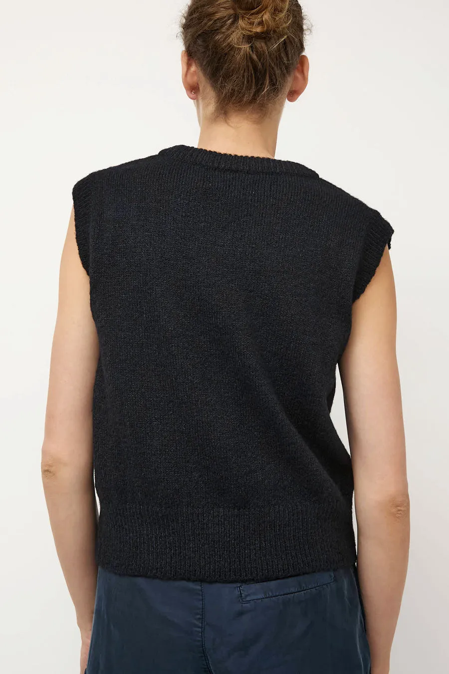 Mijeong Park Wool Blend V-Neck Vest in Navy sold by No. 6 product image thumbnail 4