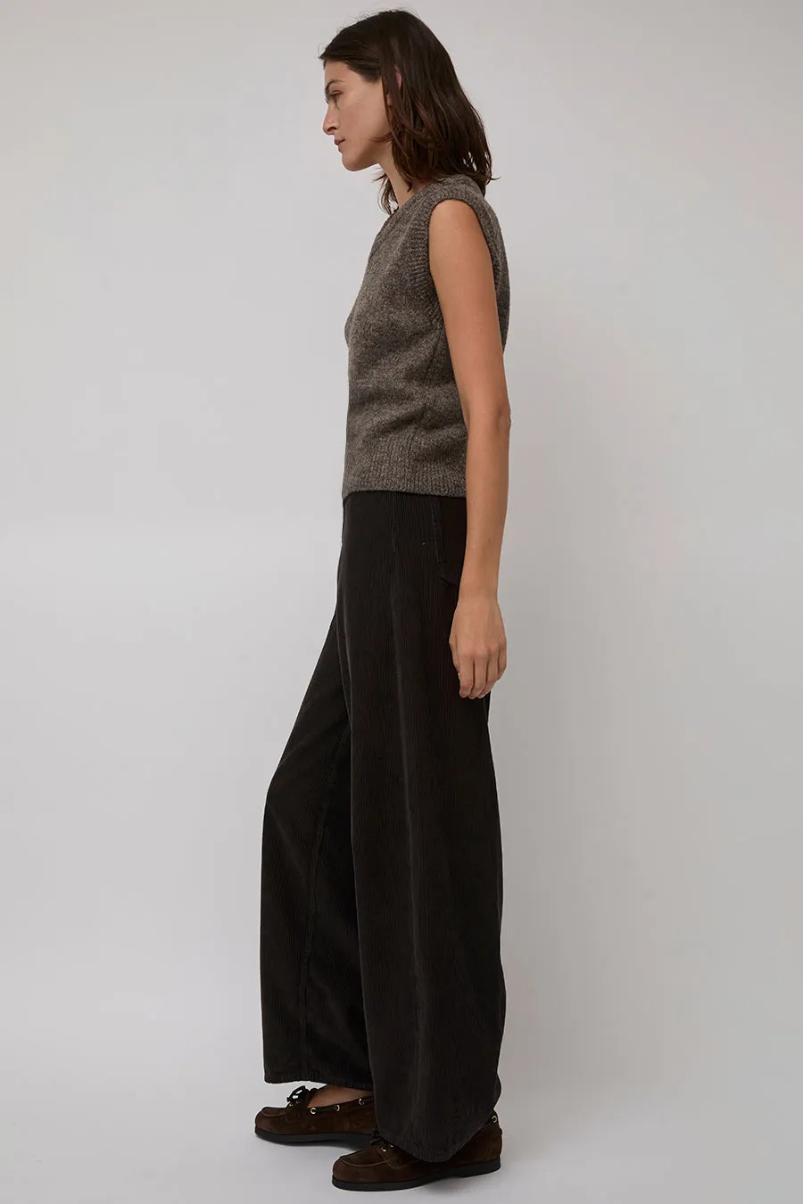 Mijeong Park Wool Blend V-Neck Vest in Heather Brown sold by No. 6 product image thumbnail 4