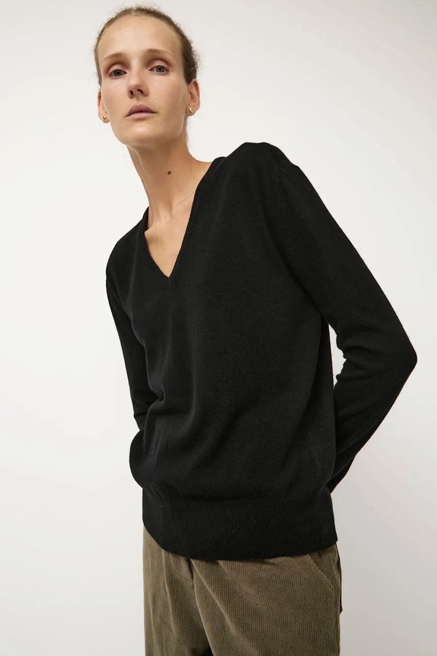 Mijeong Park Cashmere Blend V-Neck Knit in Black sold by No. 6 product image thumbnail 4