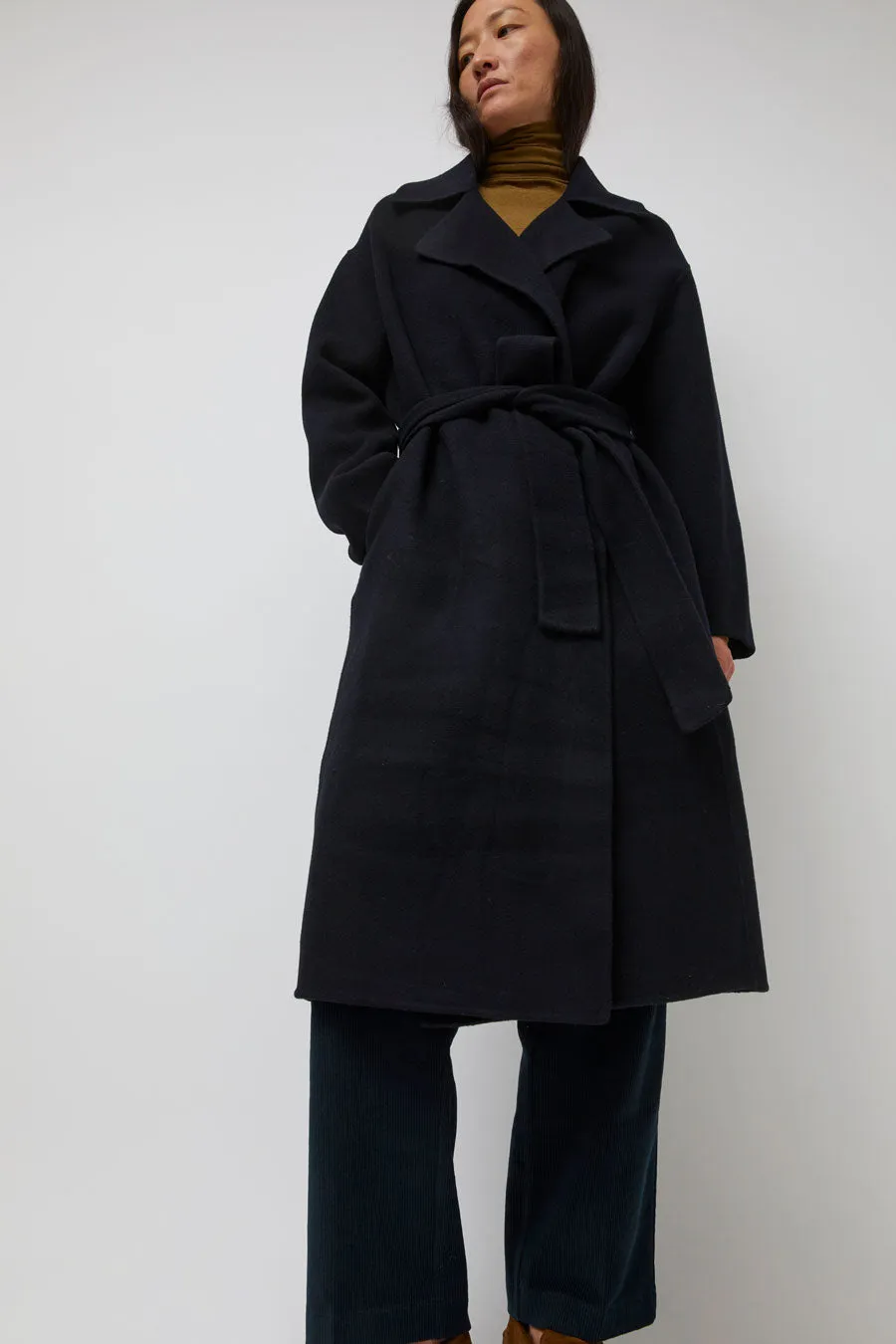 Mijeong Park Handmade Belted Wool Coat in Navy sold by No. 6 product image thumbnail 5