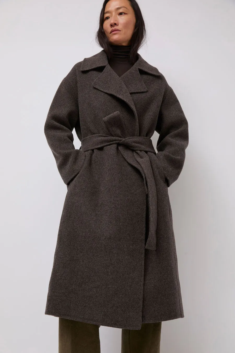 Mijeong Park Handmade Belted Wool Coat in Brown sold by No. 6 product image thumbnail 3
