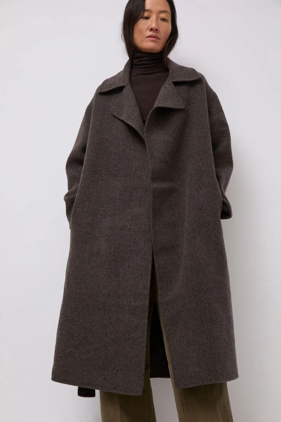 Mijeong Park Handmade Belted Wool Coat in Brown sold by No. 6