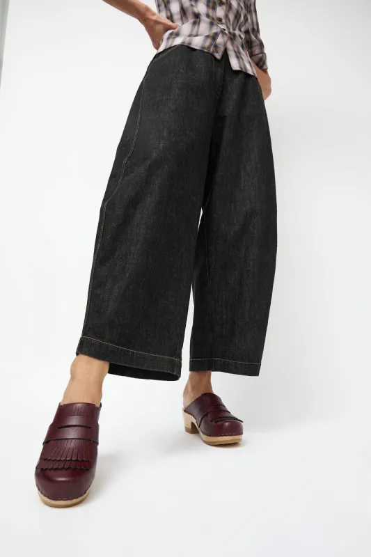 No.6 Kiltie Clog on Mid Heel in Maroon sold by No. 6