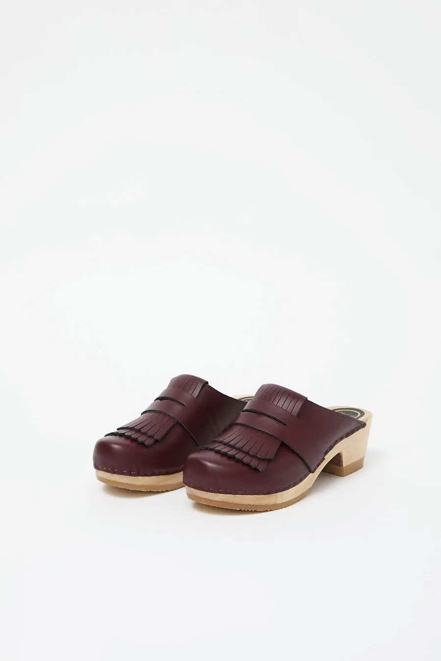 No.6 Kiltie Clog on Mid Heel in Maroon sold by No. 6 product image thumbnail 3