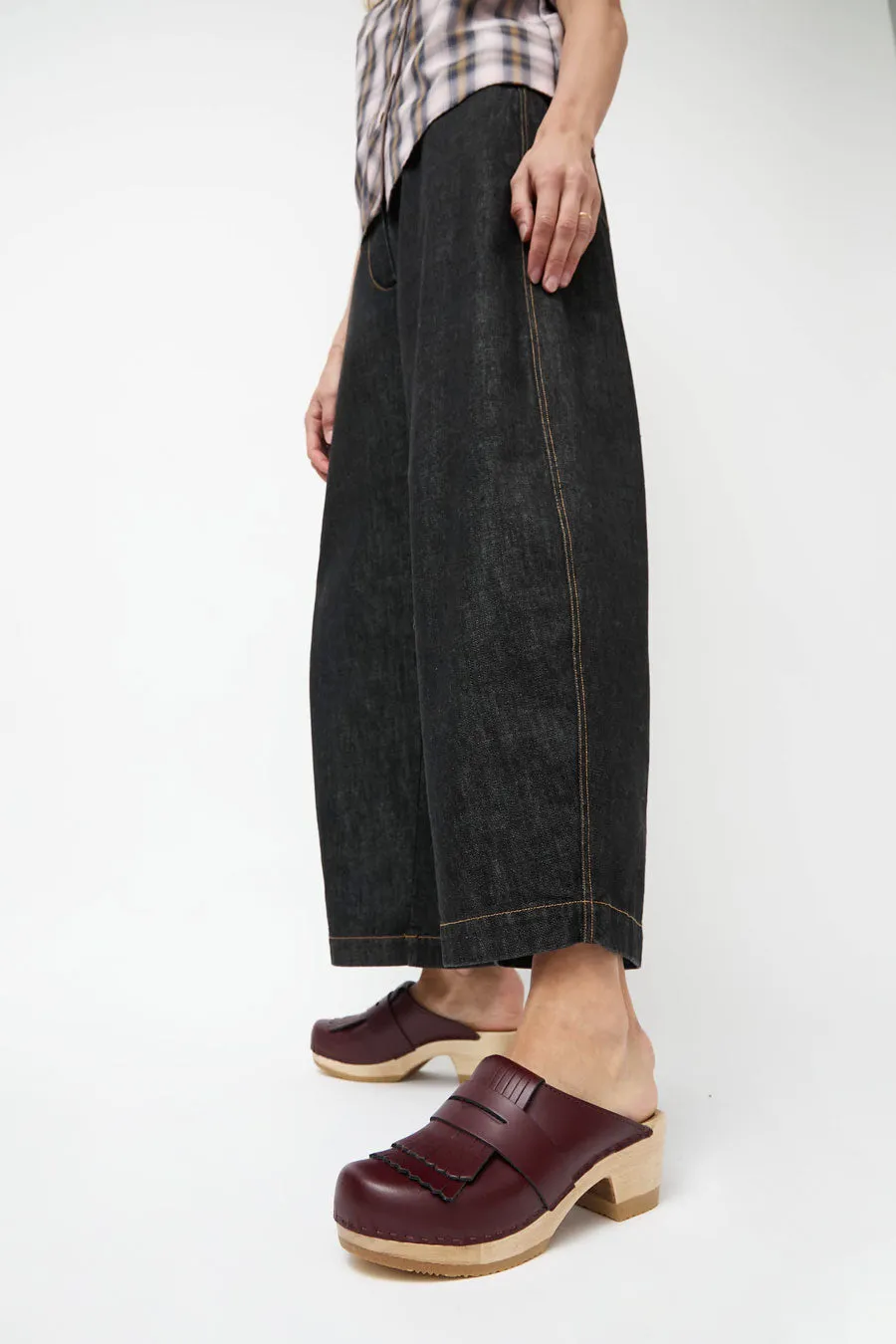 No.6 Kiltie Clog on Mid Heel in Maroon sold by No. 6 product image thumbnail 2