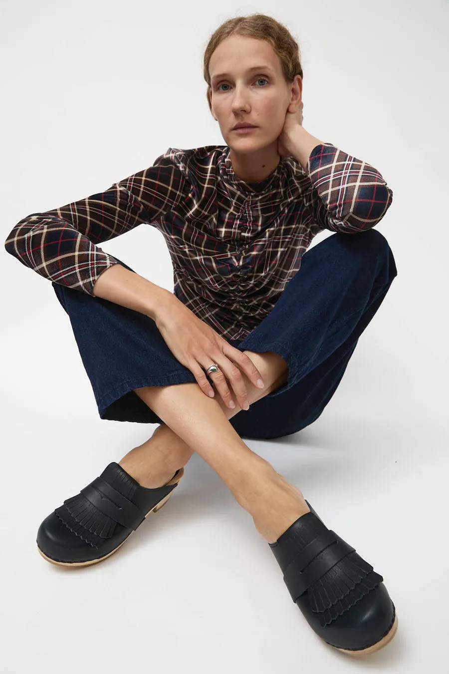 No.6 Kiltie Clog on Mid Heel in Indigo sold by No. 6 product image thumbnail 5