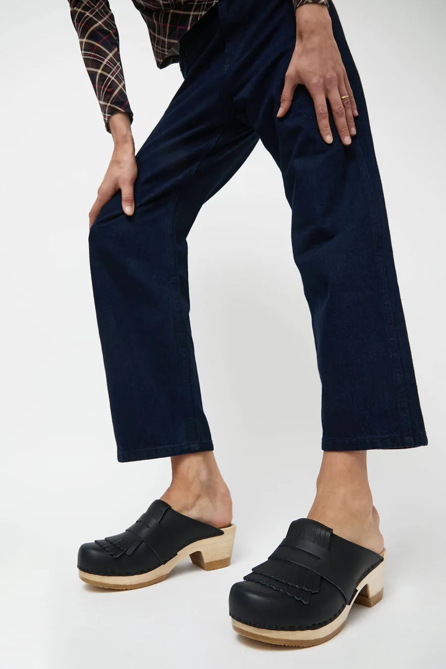 No.6 Kiltie Clog on Mid Heel in Indigo sold by No. 6 product image thumbnail 4