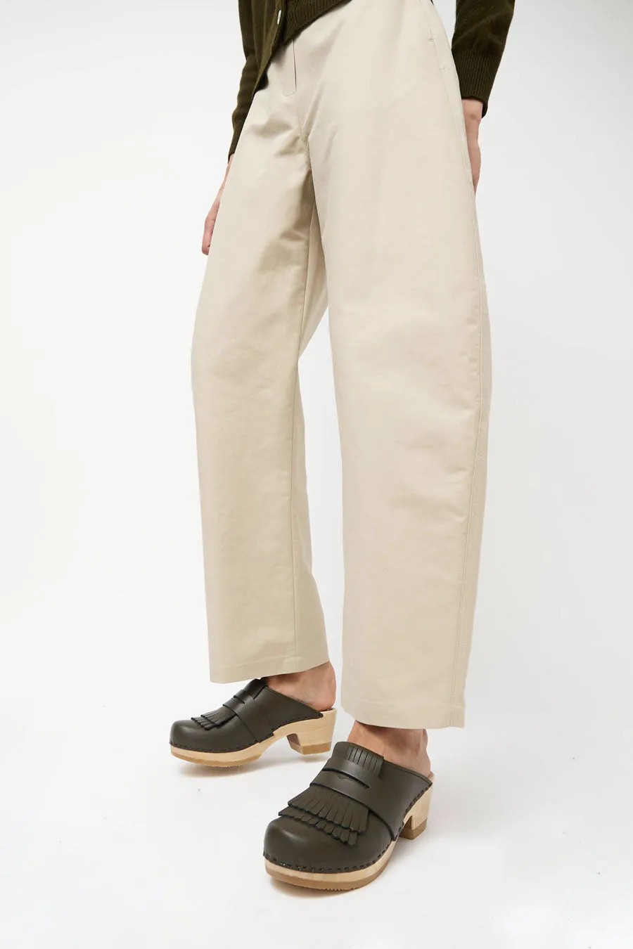 No.6 Kiltie Clog on Mid Heel in Olive sold by No. 6 product image thumbnail 4