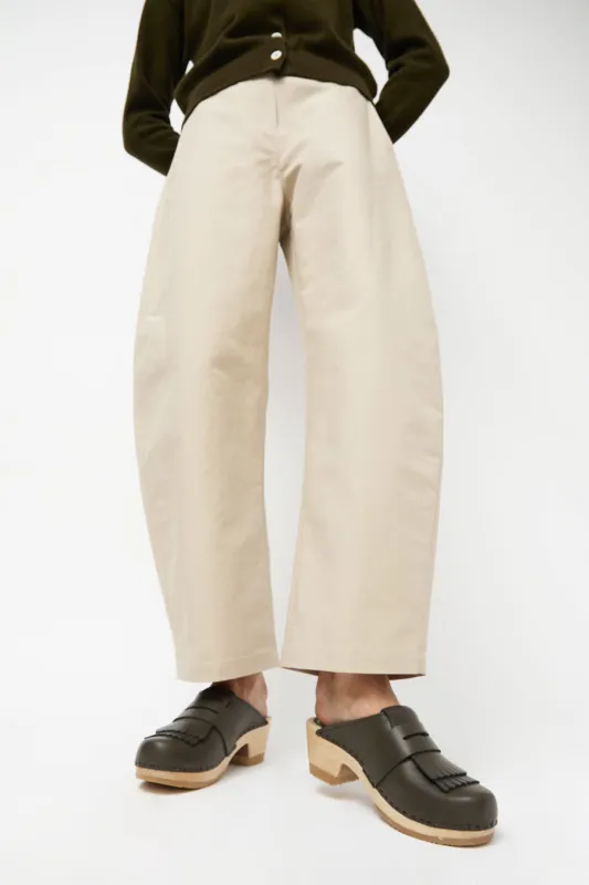 No.6 Kiltie Clog on Mid Heel in Olive sold by No. 6