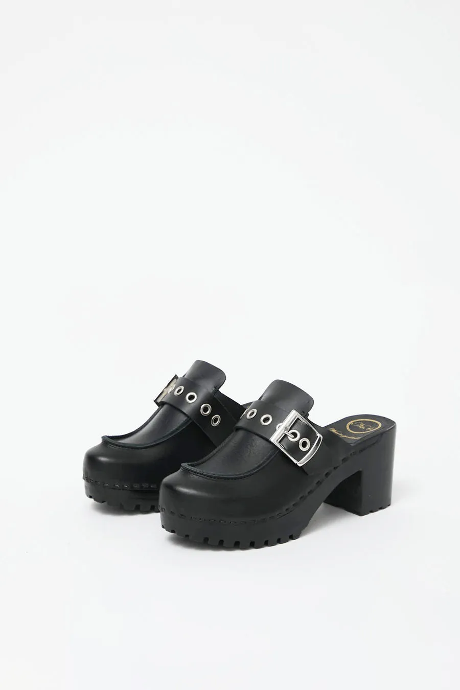No.6 Martine Clog on High Tread in Jet on Black Base sold by No. 6 product image thumbnail 3