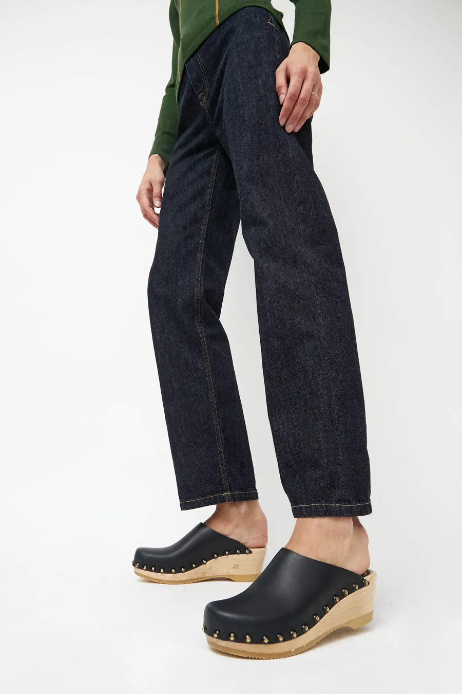 No.6 Sophie Studded Clog on Mid Wedge in Indigo sold by No. 6