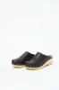 No.6 Sophie Studded Clog on Mid Wedge in Black Cherry sold by No. 6