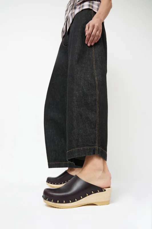 No.6 Sophie Studded Clog on Mid Wedge in Black Cherry sold by No. 6