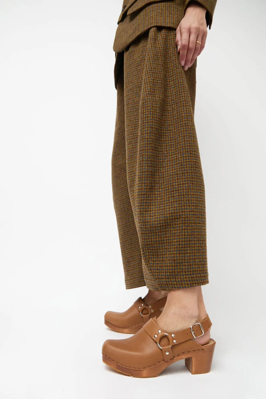 No.6 Arlo Clog on Square Toe Mid Heel in Palomino on Pecan Base sold by No. 6