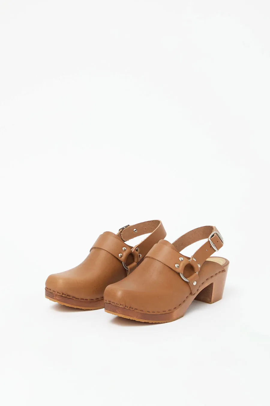 No.6 Arlo Clog on Square Toe Mid Heel in Palomino on Pecan Base sold by No. 6 product image thumbnail 3